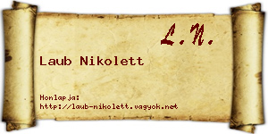 Laub Nikolett névjegykártya